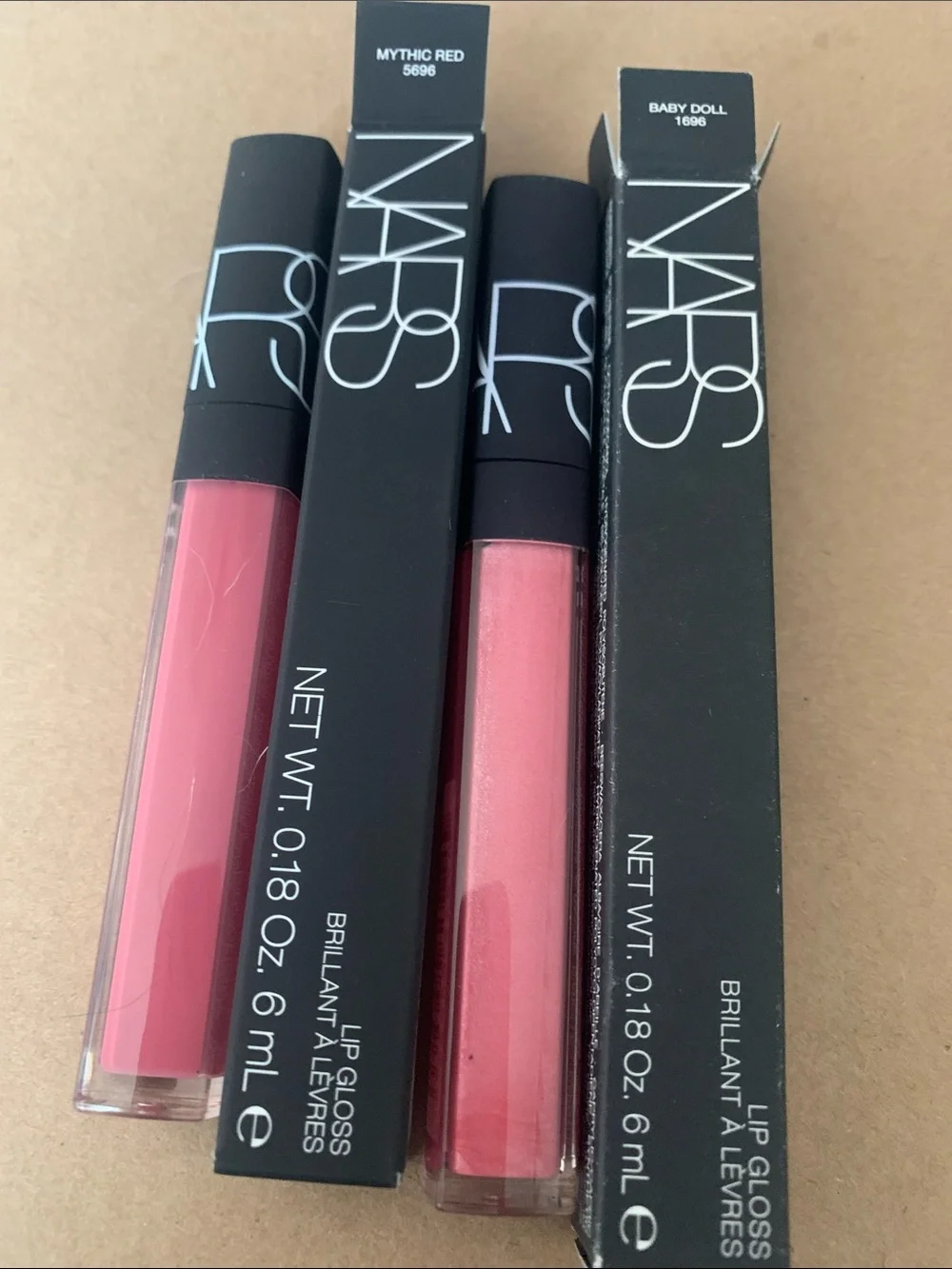 NARS Lip Gloss Duo — Mythic Red & Baby Doll Pink